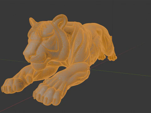 Tiger in Mid-Pounce 3D Print Model 3D Print Model