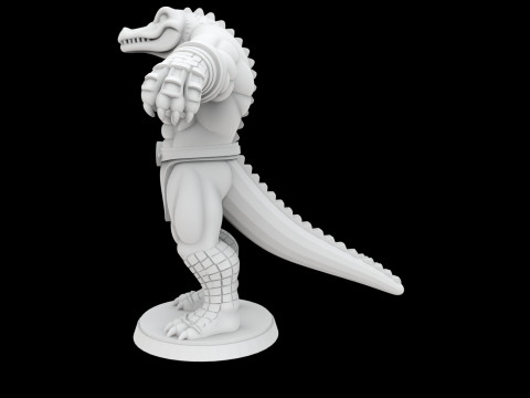 Anthro Crocodile Hero Figurine 3D Print Model 3D printmodel