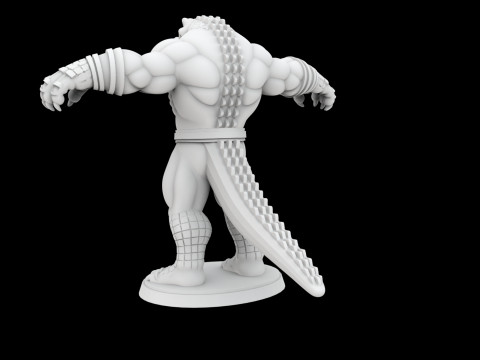 Anthro Crocodile Hero Figurine 3D Print Model 3D printmodel