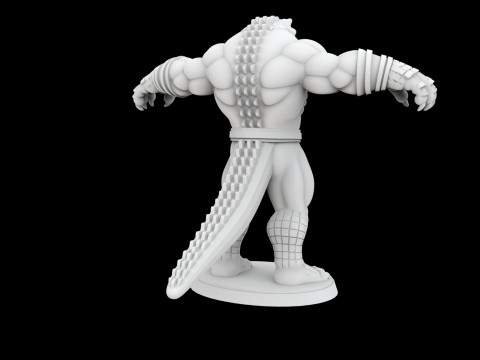 Anthro Crocodile Hero Figurine 3D Print Model 3D printmodel