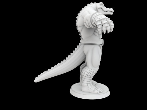 Anthro Crocodile Hero Figurine 3D Print Model 3D printmodel