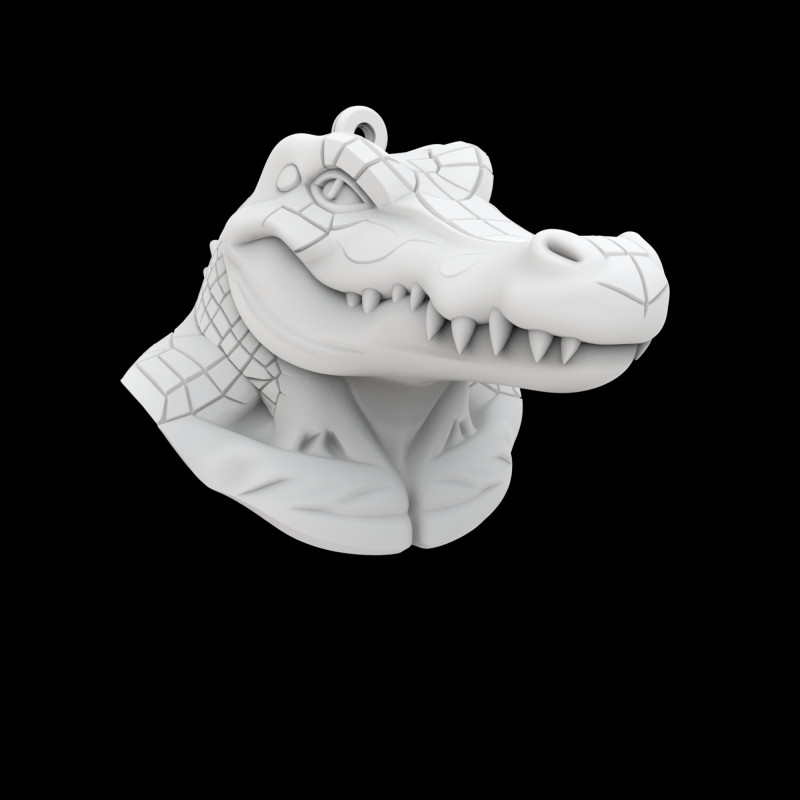 Anthro Crocodile Keychain 3D Print Model Modelo de impresión 3D .c4d .max .obj .3ds .fbx .stl .blend