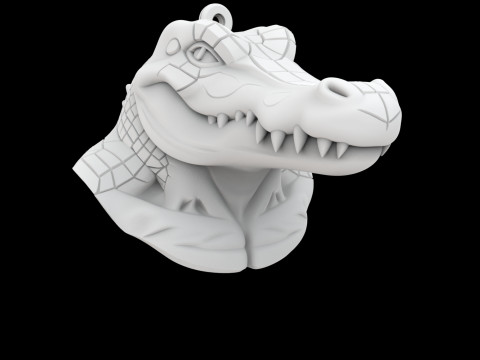Anthro Crocodile Keychain 3D Print Model Modelo de Impressão 3D