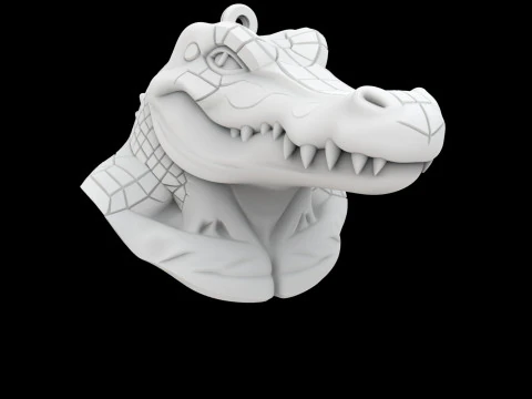 Anthro Crocodile Keychain 3D Print Model 3D Print Model