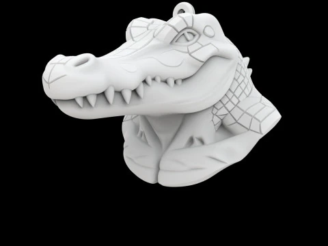 Anthro Crocodile Keychain 3D Print Model 3D Print Model