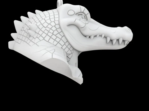 Anthro Crocodile Keychain 3D Print Model 3D Print Model