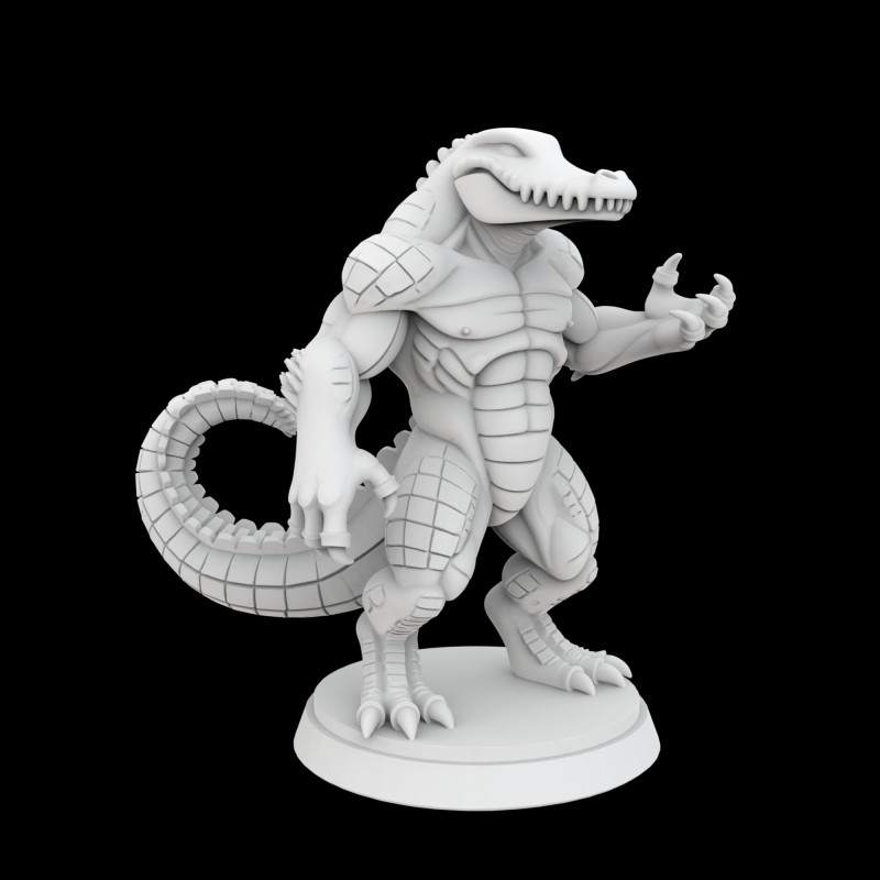 Modelo de impressão 3D em miniatura de crocodilo Anthro Modelo de Impressão 3D .c4d .max .obj .3ds .fbx .stl .blend