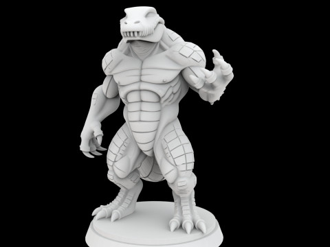 Modelo de impressão 3D em miniatura de crocodilo Anthro Modelo de Impressão 3D
