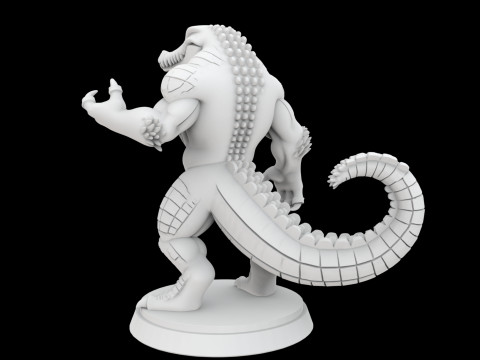 Modelo de impressão 3D em miniatura de crocodilo Anthro Modelo de Impressão 3D