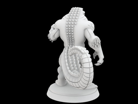 Modelo de impressão 3D em miniatura de crocodilo Anthro Modelo de Impressão 3D