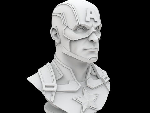 Captain America Hero Bust 3D Print Model 3D printmodel