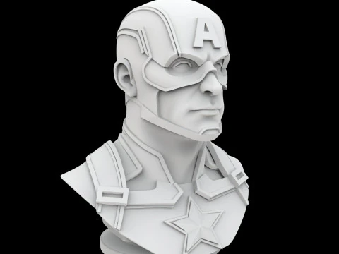 Captain America Hero Bust 3D Print Model 3D Print Model
