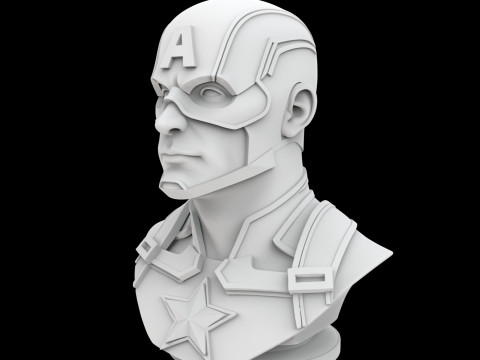 Captain America Hero Bust 3D Print Model 3D Принт Модель