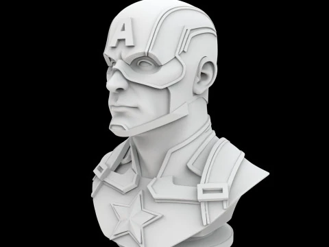 Captain America Hero Bust 3D Print Model 3D Print Model
