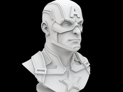 Captain America Hero Bust 3D Print Model 3D Принт Модель