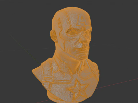 Captain America Hero Bust 3D Print Model 3D Print Model