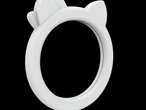 Hello Kitty Duvar Ayna &Ccedil;er&ccedil;evesi 3D Baskı Modeli 3D Baskı Modeli