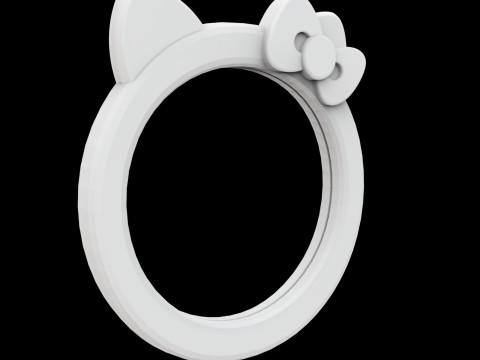 Hello Kitty Wall Mirror Frame 3D Print Model Modello di stampa 3D