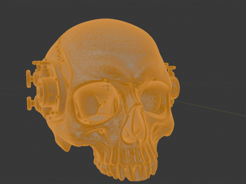 Half Steampunk Skull 3D Print Model 3D Druckmodell