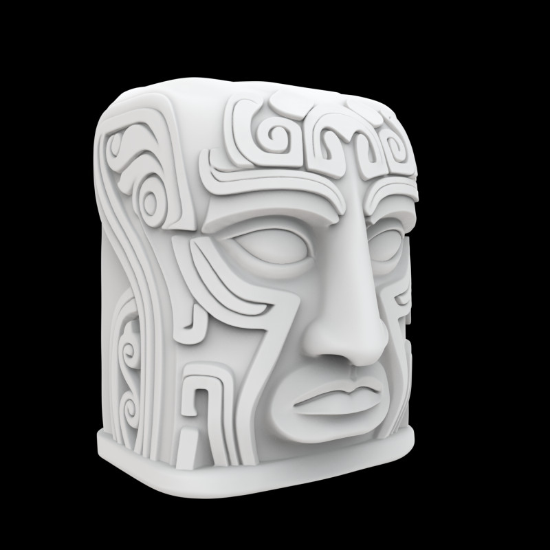 Ancient Stone Face Block 3D Print Model 3D Принт Модель .c4d .max .obj .3ds .fbx .stl .blend