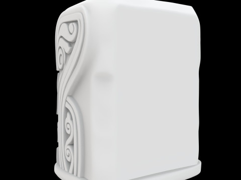 Ancient Stone Face Block 3D Print Model 3D 프린트 모델