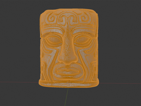 Ancient Stone Face Block 3D Print Model 3D 프린트 모델
