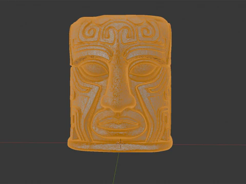 Ancient Stone Face Block 3D Print Model 3D Print Model