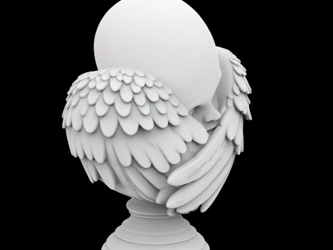 Baby Angel Wings Memorial Sculpture 3D Print Model 3D Print Model