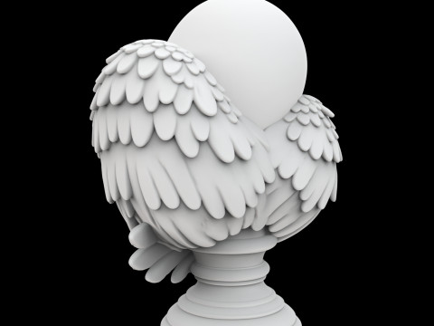 아기 천사 날개 기념 조각 3D 인쇄 모델 3D 프린트 모델
