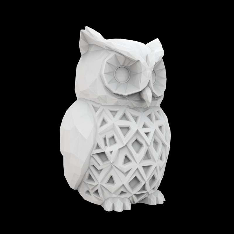 LowPolyPatternedOwl 3D Print Model Geometric Sculpture 3D Модель .c4d .max .obj .3ds .fbx .stl .blend 