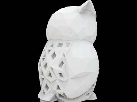 LowPolyPatternedOwl 3D Print Model Geometric Sculpture 3D Model