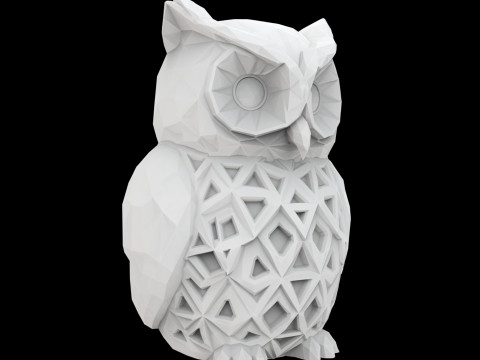 LowPolyPatternedOwl 3D Print Model Geometric Sculpture 3D Модель
