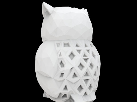 LowPolyPatternedOwl 3D Print Model Geometric Sculpture 3D Модель