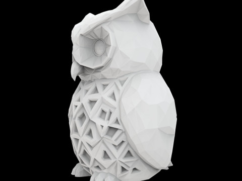 LowPolyPatternedOwl 3D Print Model Geometric Sculpture 3D Модель