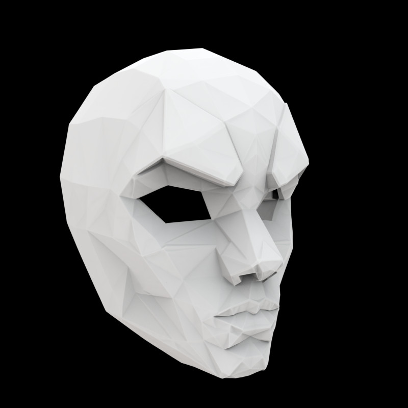 Maschera decorativa per modello di stampa 3D Low Poly Face Mask Modello 3D .c4d .max .obj .3ds .fbx .stl .blend 