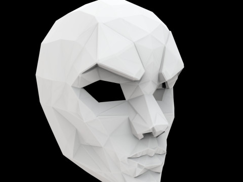 Low Poly Face Mask 3D Print Model Decorative Mask 3D Model