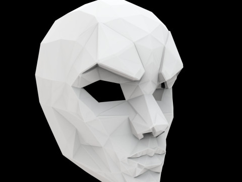 Maschera decorativa per modello di stampa 3D Low Poly Face Mask Modello 3D