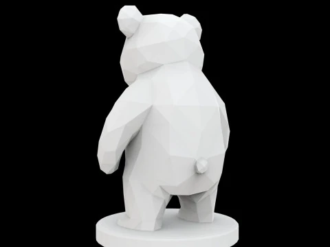 Low Poly Bear 3D Print Model Animal Sculptureint Model Fantasy Creature 3D Model