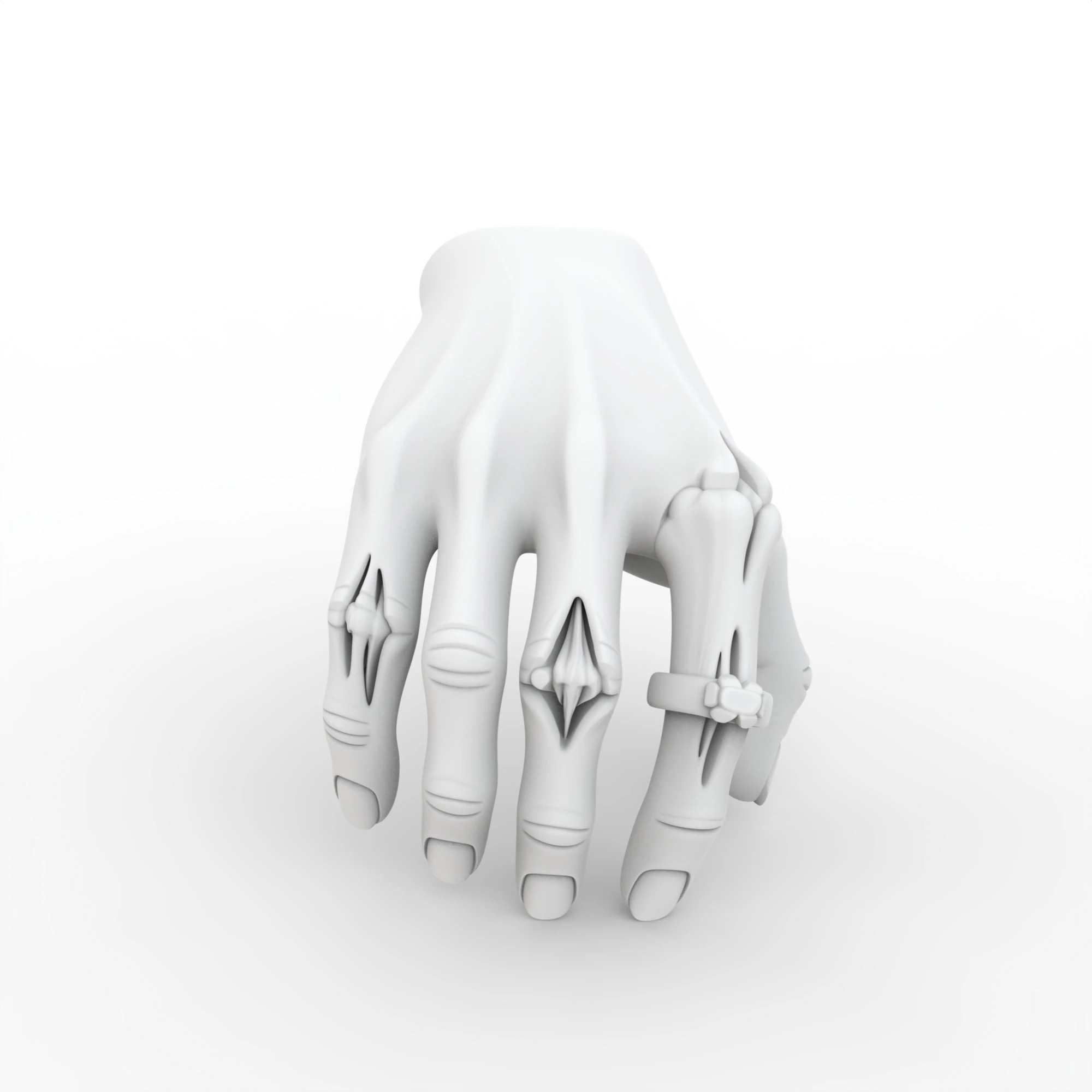 Creature Hand with Ring 3D Print Model Fantasy Sculpture 3D Model .c4d .max .obj .3ds .fbx .stl .blend 