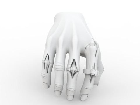 Creature Hand with Ring 3D Print Model Fantasy Sculpture 3D Model