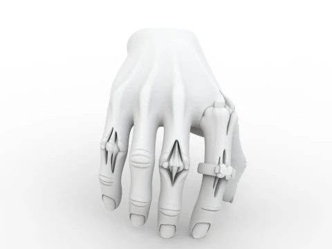 Creature Hand with Ring 3D Print Model Fantasy Sculpture 3D Model