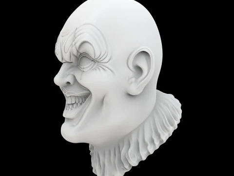 Busto de payaso espeluznante Modelo de impresi&oacute;n 3D Personaje de terror Modelo 3D