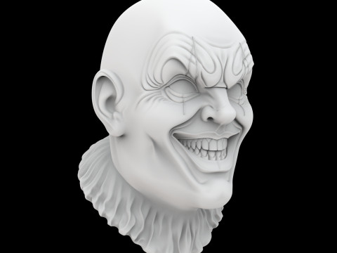 Busto de palhaço assustador modelo de impressão 3D personagem de terror Modelo 3D