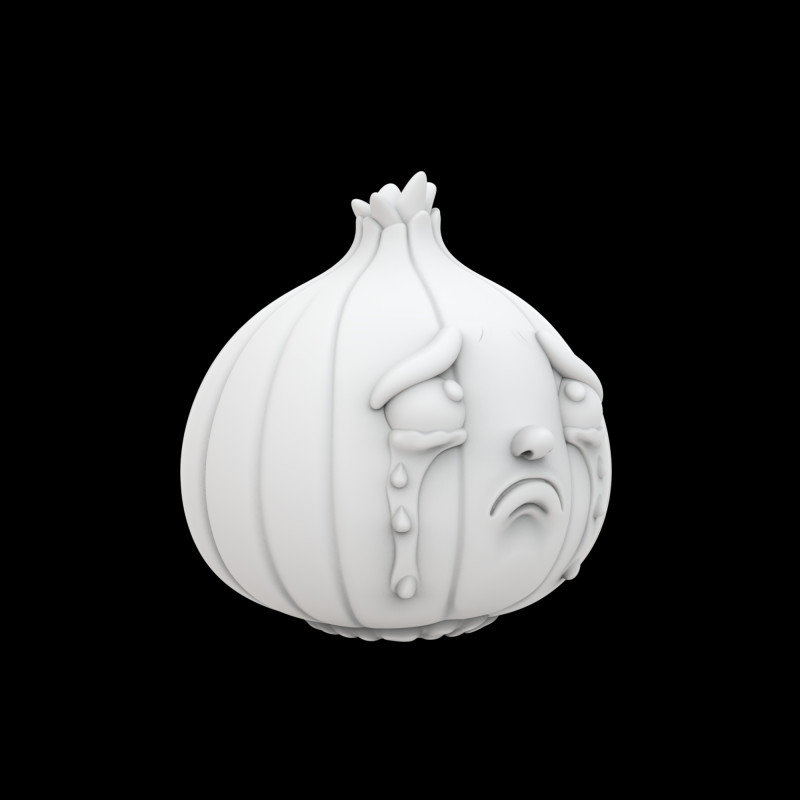 Cebolla Llorando Modelo De Impresión 3D Lindo Personaje Vegetal Modelo 3D .c4d .max .obj .3ds .fbx .stl .blend 