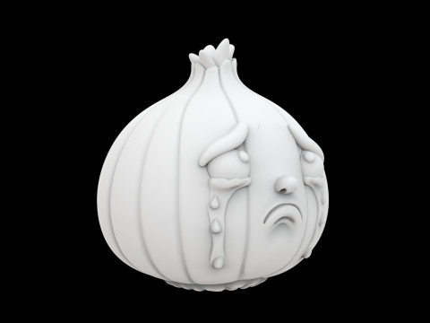 3D-модель плачущего лука. Милый овощной персонаж. 3D Модель