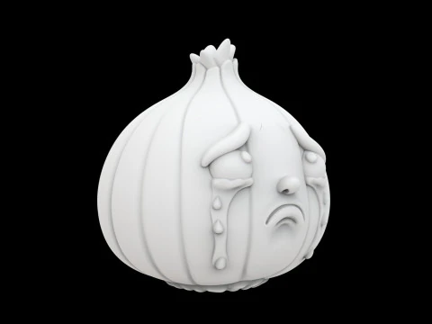 Crying Onion 3D Print Model Cute Vegetable Character 3D Model