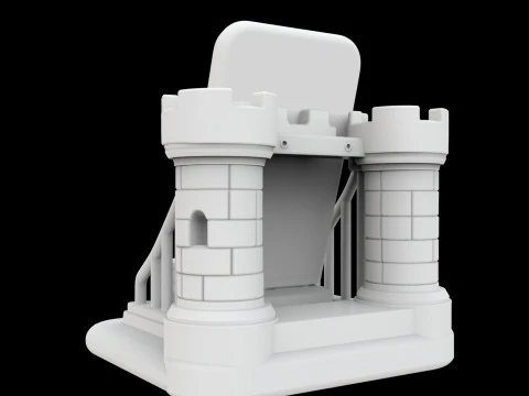 Kasteel ophaalbrug telefoonstandaard 3D printmodel middeleeuws decor 3D Model