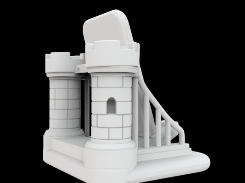 Stojak na telefon z mostem zwodzonym na zamku Model do druku 3D Średniowieczny wystrój Model 3D