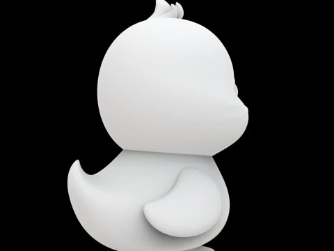 Chibi Duck with Flower 3D Print Model Cute Animal 3D Model
