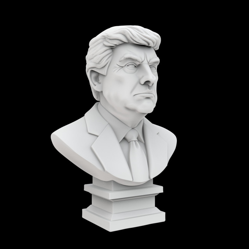 Donald Trump buste 3D print model historische figuur 3D Model .c4d .max .obj .3ds .fbx .stl .blend